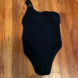 Seafolly Australia Black One Shoulder Bathing Suit